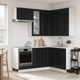 vidaXL Keukenblok PORTO 8 pcs Wit Bewerkt hout