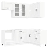 vidaXL Keukenblok KALMAR 8 pcs Wit Bewerkt hout