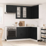 vidaXL Keukenblok KALMAR 8 pcs Wit Bewerkt hout