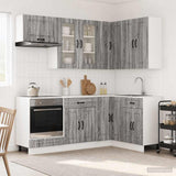 vidaXL Keukenblok KALMAR 8 pcs Wit Bewerkt hout