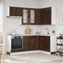 vidaXL Keukenblok KALMAR 8 pcs Wit Bewerkt hout