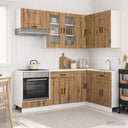 vidaXL Keukenblok KALMAR 8 pcs Wit Bewerkt hout