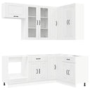 vidaXL Keukenblok KALMAR 8 pcs Wit Bewerkt hout