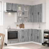 vidaXL Keukenblok KALMAR 8 pcs Wit Bewerkt hout