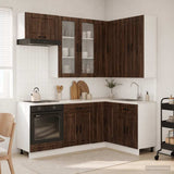 vidaXL Keukenblok KALMAR 8 pcs Wit Bewerkt hout