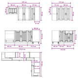 vidaXL Keukenblok LUCCA 8 pcs Wit Bewerkt hout