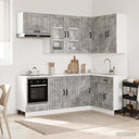 vidaXL Keukenblok LUCCA 8 pcs Wit Bewerkt hout