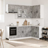 vidaXL Keukenblok LUCCA 8 pcs Wit Bewerkt hout