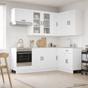 vidaXL Keukenblok LUCCA 8 pcs Wit Bewerkt hout