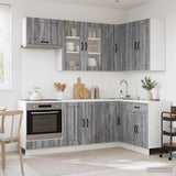 vidaXL Keukenblok LUCCA 8 pcs Wit Bewerkt hout