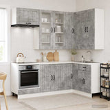 vidaXL Keukenblok LUCCA 8 pcs Wit Bewerkt hout