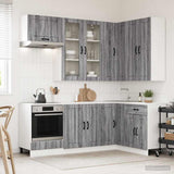 vidaXL Keukenblok LUCCA 8 pcs Wit Bewerkt hout