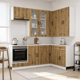 vidaXL Keukenblok LUCCA 8 pcs Wit Bewerkt hout