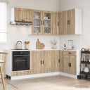 vidaXL Keukenblok PORTO 8 pcs Wit Bewerkt hout