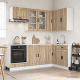 vidaXL Keukenblok PORTO 8 pcs Wit Bewerkt hout
