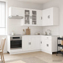 vidaXL Keukenblok PORTO 8 pcs Wit Bewerkt hout