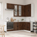 vidaXL Keukenblok PORTO 8 pcs Wit Bewerkt hout