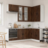 vidaXL Keukenblok PORTO 8 pcs Wit Bewerkt hout