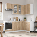 vidaXL Keuken Eenheid LYON 8 pcs Wit Bewerkt hout