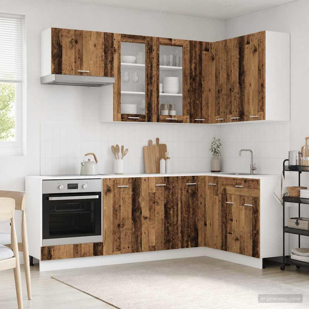 vidaXL Keuken Eenheid LYON 8 pcs Wit Bewerkt hout