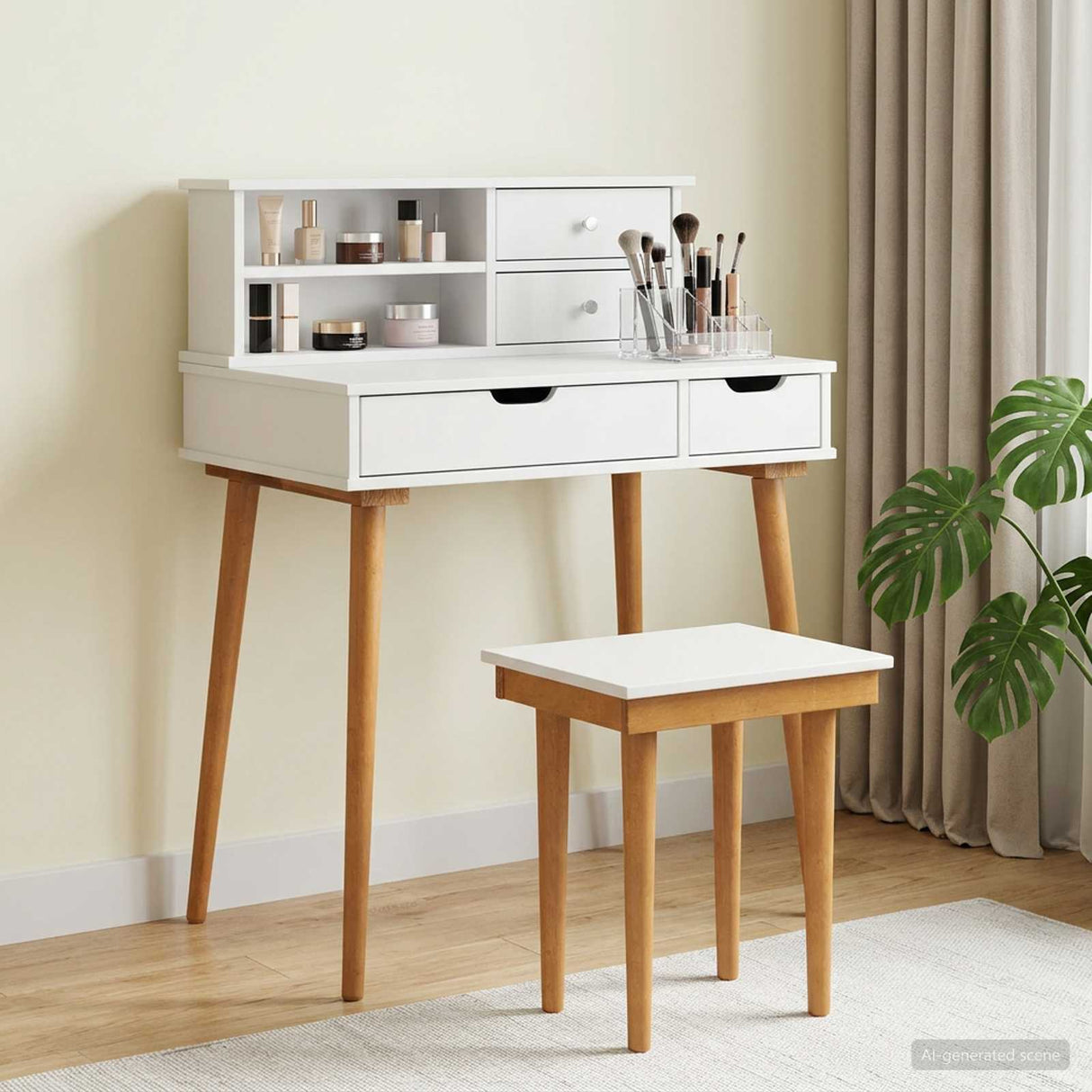 vidaXL Kaptafelset FAUSKE 2 pcs Wit 76 x 50 x 143 cm