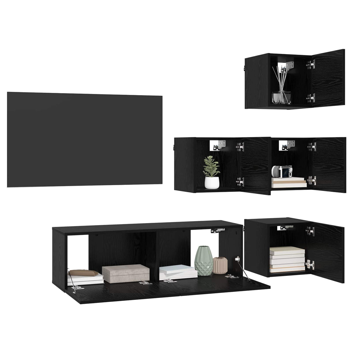 vidaXL 6-Piece TV Cabinet Set Engineered Wood White