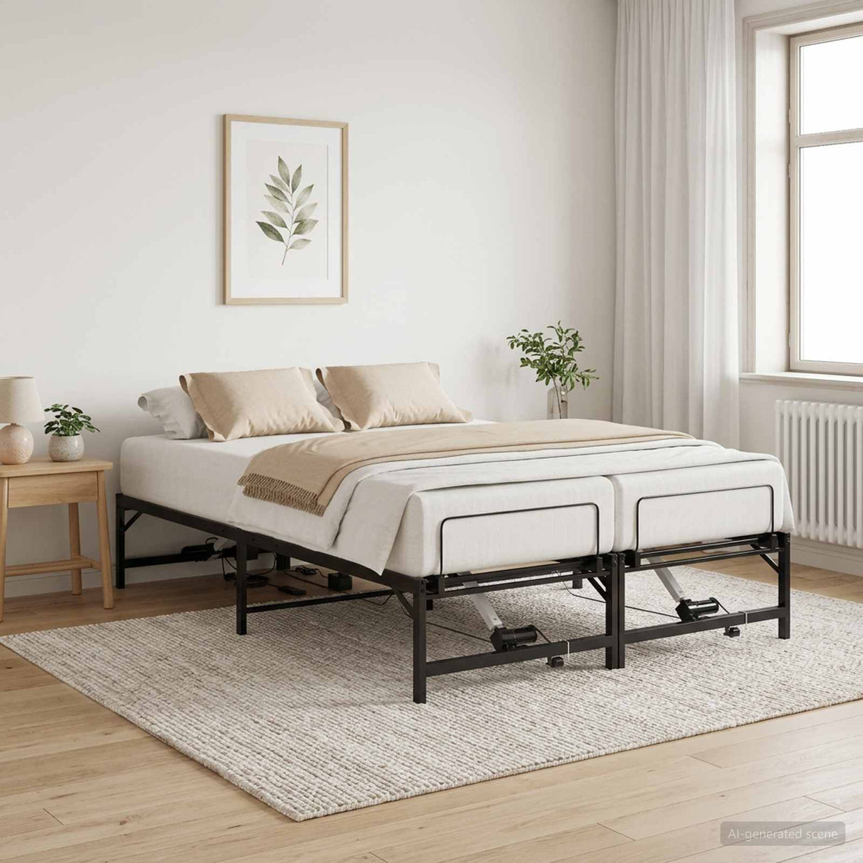 vidaXL Electric Adjustable Bed Frame Black 120 x 190 cm Steel