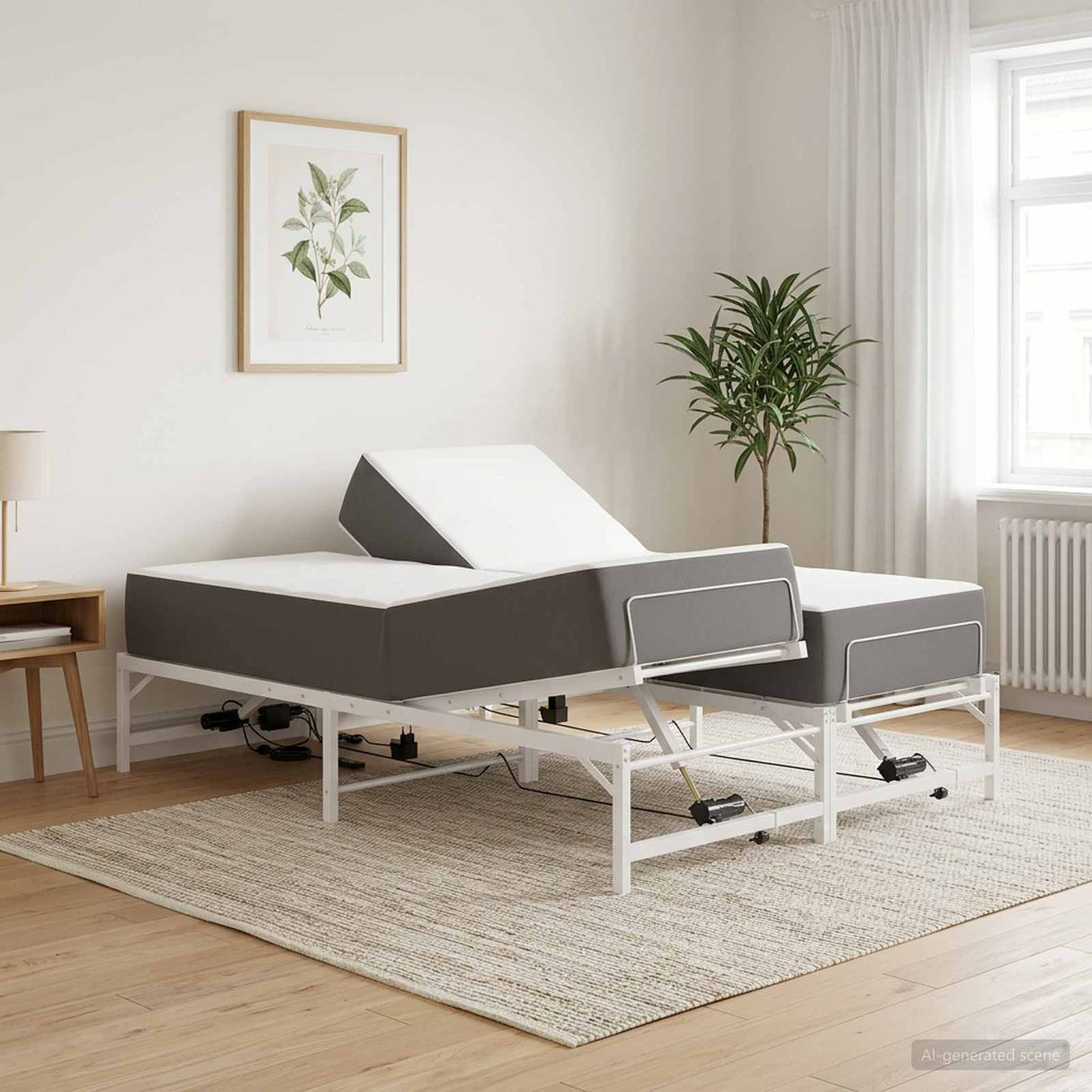 vidaXL Electric Adjustable Bed Frame Black 120 x 190 cm Steel