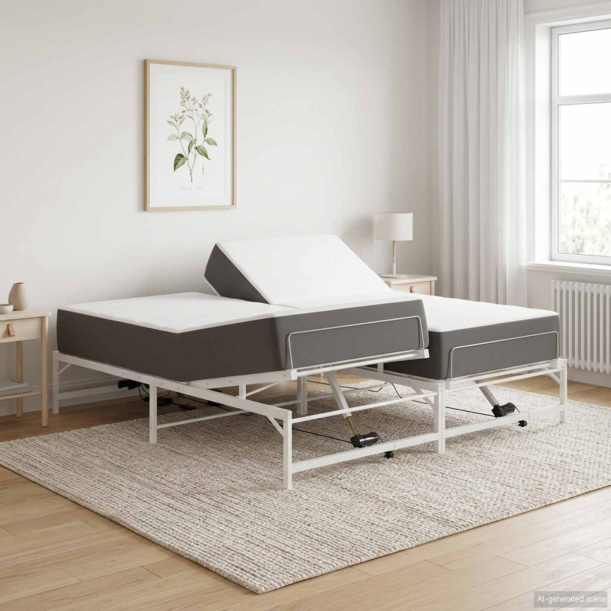 vidaXL Electric Adjustable Bed Frame Black 120 x 190 cm Steel