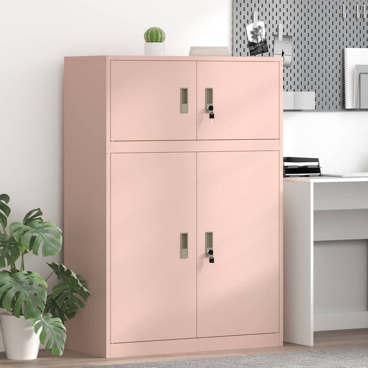vidaXL Opbergkast 2 st Zwart 90 x 40 x 130 cm Staal Vergrendelbaar