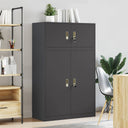 vidaXL Opbergkast 2 st Zwart 90 x 40 x 130 cm Staal Vergrendelbaar