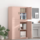 vidaXL Storage Cabinet 2 pcs Pink 90 x 40 x 160 cm Steel Lockable