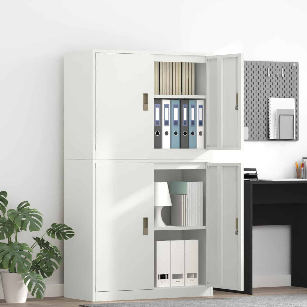 vidaXL Storage Cabinet 2 pcs Pink 90 x 40 x 160 cm Steel Lockable