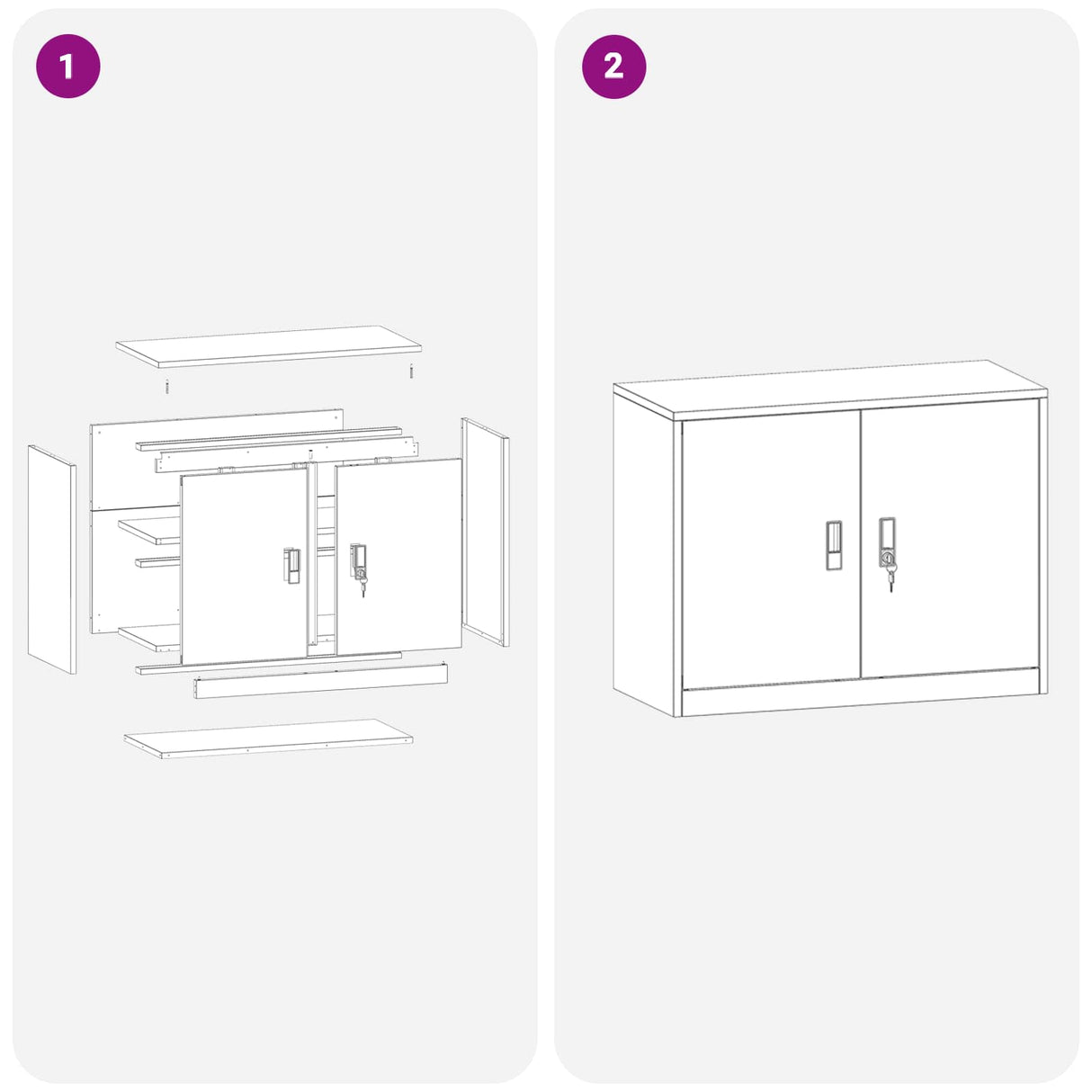 vidaXL Storage Cabinet 2 pcs Pink 90 x 40 x 160 cm Steel Lockable