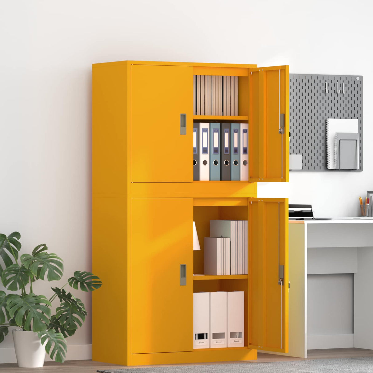 vidaXL Storage Cabinet 2 pcs Pink 90 x 40 x 160 cm Steel Lockable