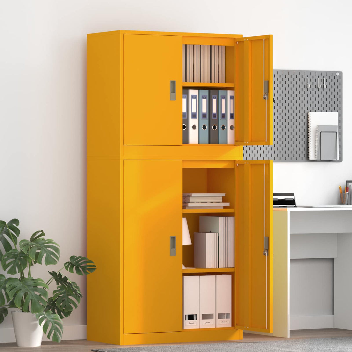 vidaXL Storage Cabinet 2 pcs Pink 90 x 40 x 160 cm Steel Lockable