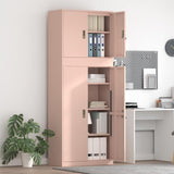 vidaXL Storage Cabinet 2 pcs Pink 90 x 40 x 160 cm Steel Lockable