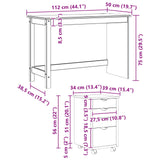 vidaXL Bureau kast set 2 st HoningBruin Massief grenenhout