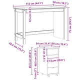 vidaXL Bureau kast set 2 st HoningBruin Massief grenenhout