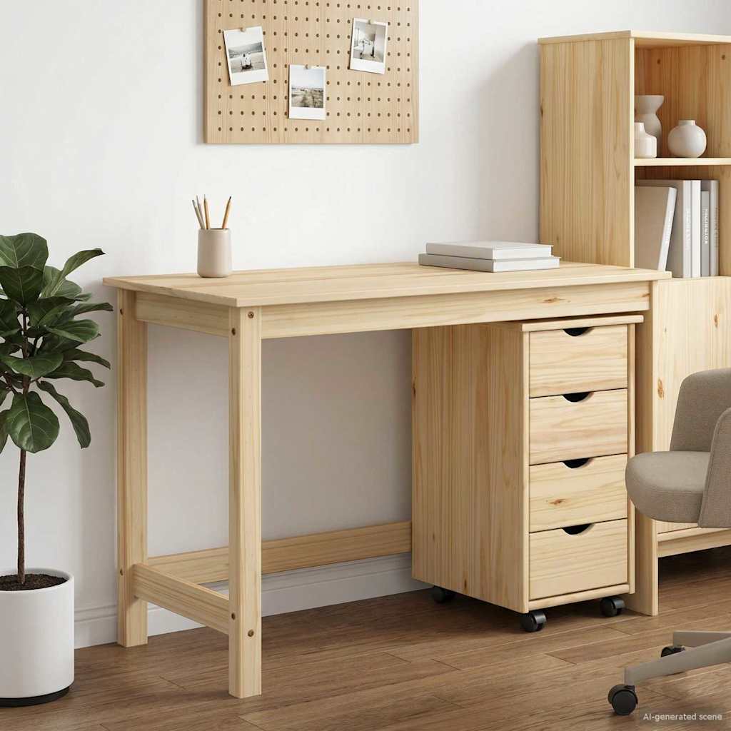 vidaXL Bureau kast set 2 st HoningBruin Massief grenenhout