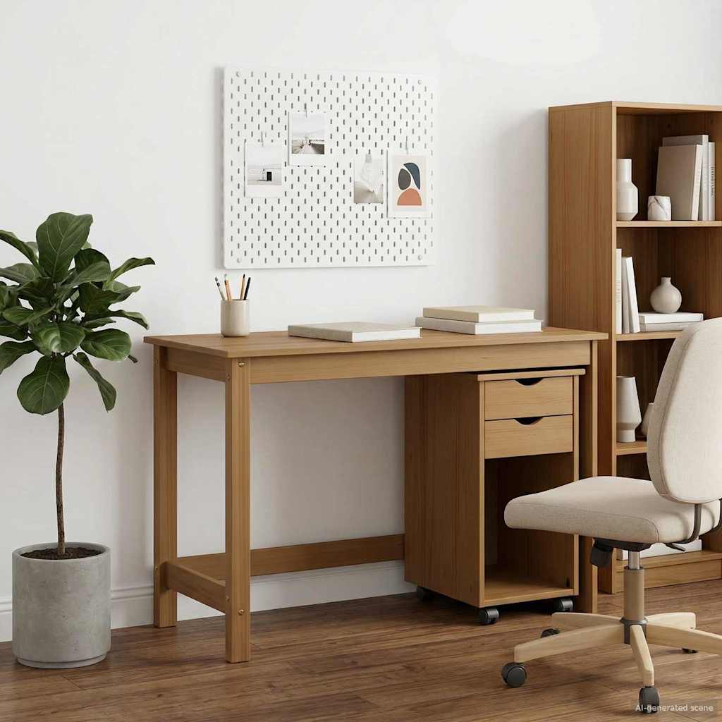 vidaXL Desk cabinet set 2 pcs Honey Brown Solid pine wood