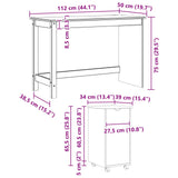 vidaXL Bureau kast set 2 st HoningBruin Massief grenenhout