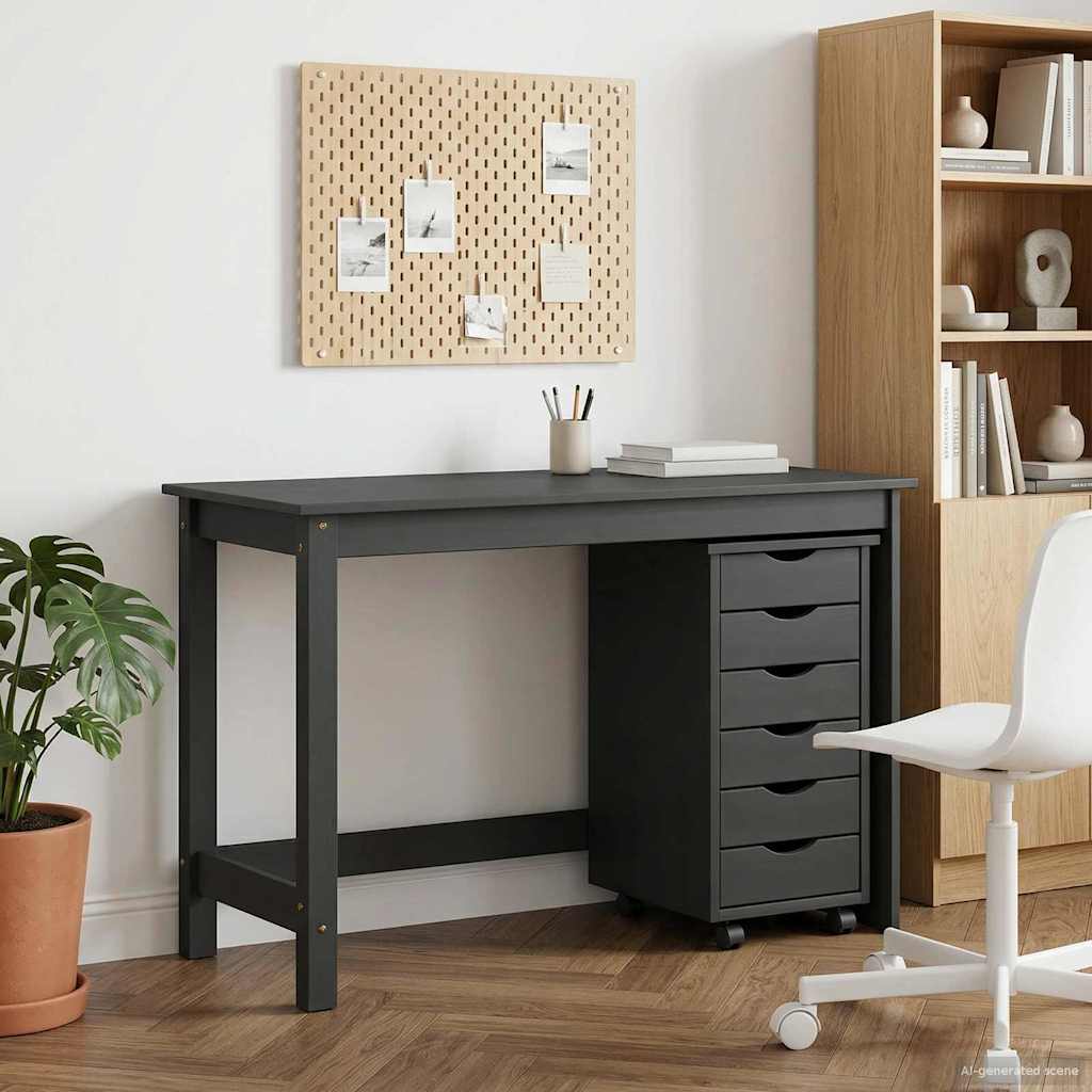 vidaXL Bureau en rolkast set MOSS 2 pcs HoningBruin