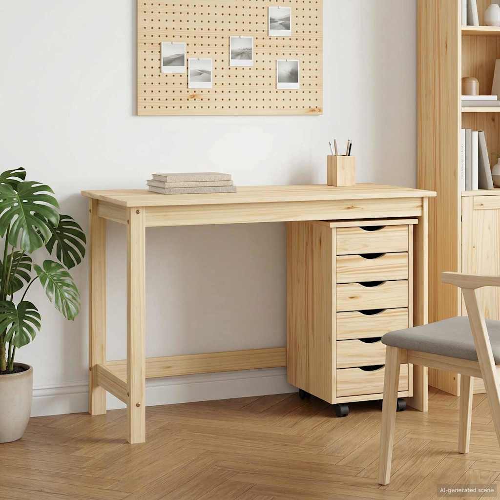 vidaXL Bureau en rolkast set MOSS 2 pcs HoningBruin