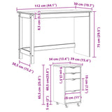 vidaXL Bureau en rolkast set MOSS 2 pcs HoningBruin