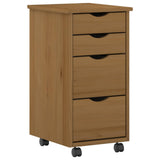 vidaXL Bureau en rolkast set MOSS 2 pcs HoningBruin