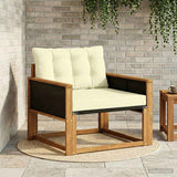 vidaXL Buiten bank set Massief Acaciahout en Textilene Naturel