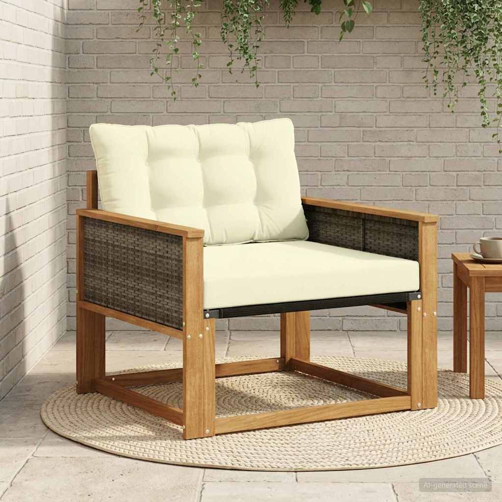 vidaXL Buiten bank set Massief Acaciahout en Textilene Naturel