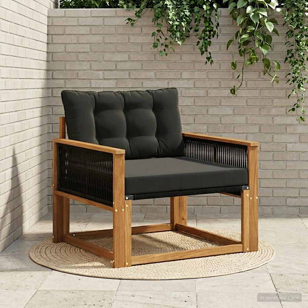 vidaXL Buiten bank set Massief Acaciahout en Textilene Naturel