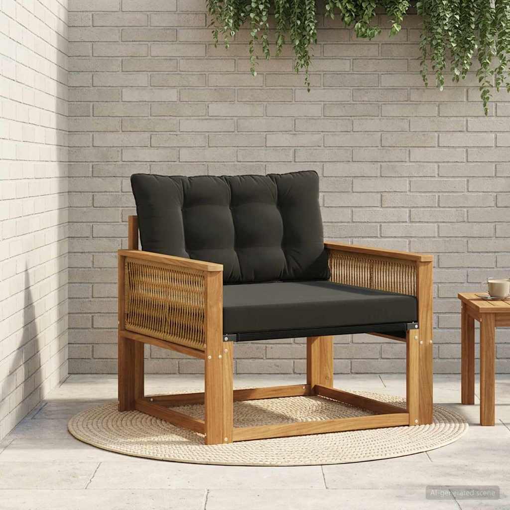 vidaXL Buiten bank set Massief Acaciahout en Textilene Naturel